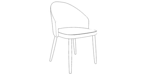 Paradiso Dining Chairs Leather Seat and Curved Back with Oak Wood Legs