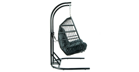 Wicker 2 Person Double Folding Hanging Egg Swing Chair