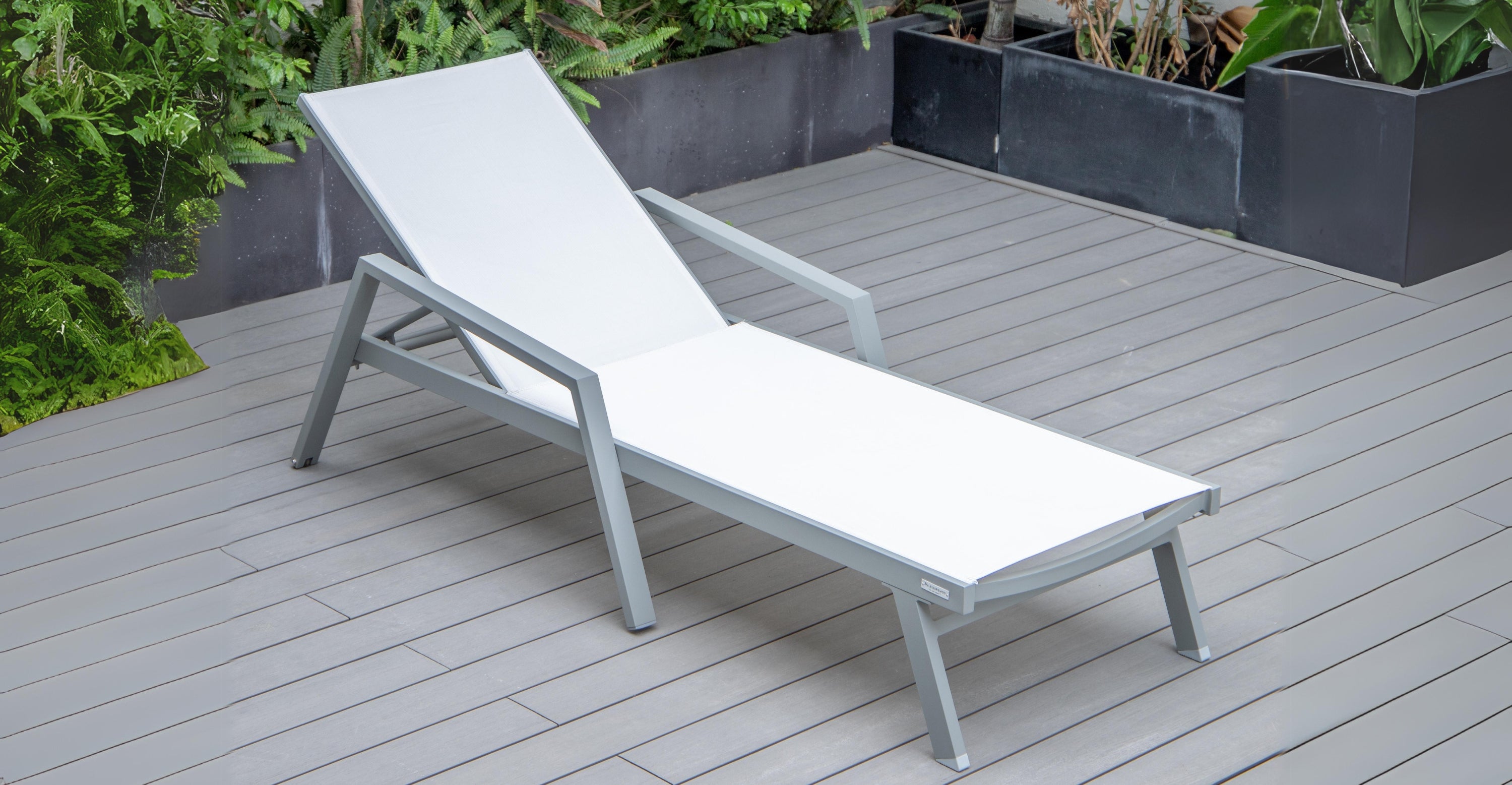 Marlin Aluminum Outdoor Chaise Lounge Chair with Sling Fabric Seat