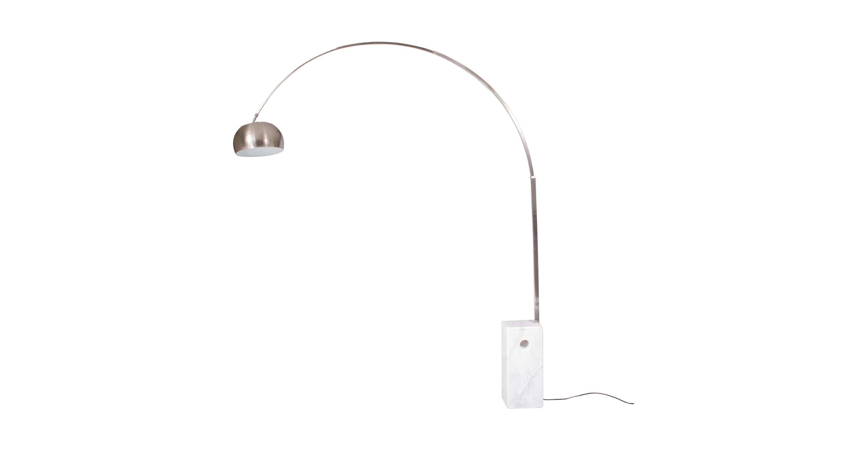 Arco Modern Floor Lamp with Marble Cube Base