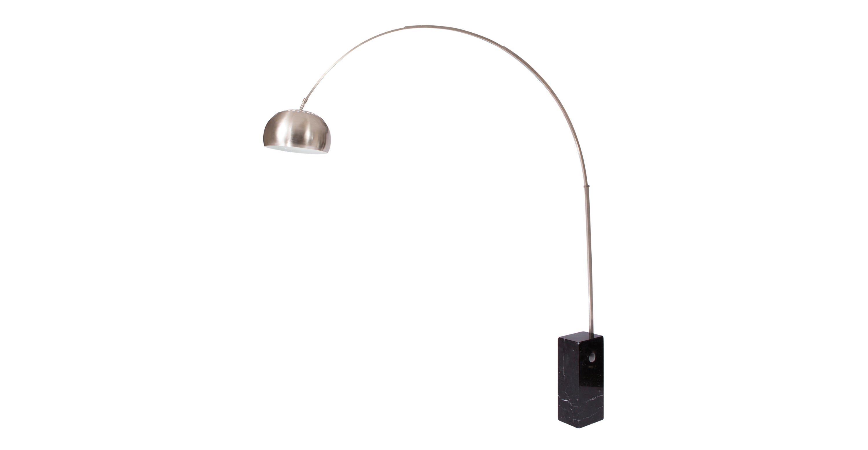 Arco Modern Floor Lamp with Marble Cube Base