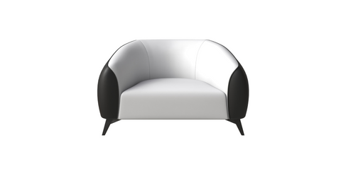 Opula Single-Seater Leather Sofa Accent Armchair with Stainless Steel Legs