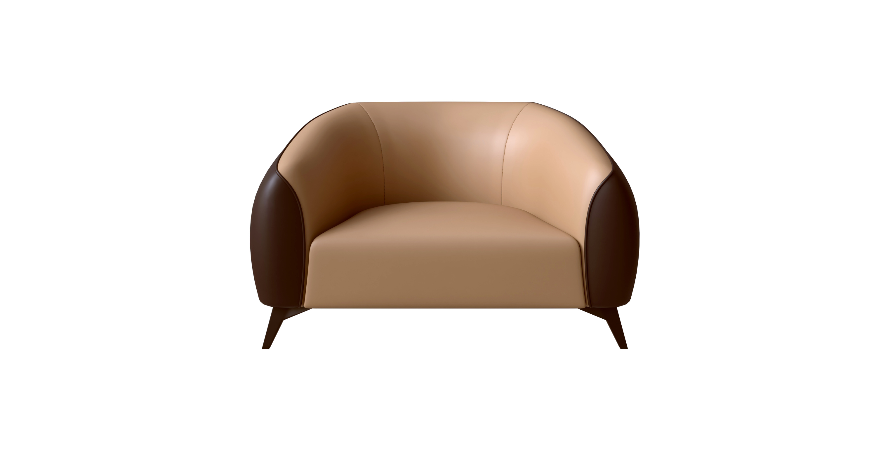 Opula Single-Seater Leather Sofa Accent Armchair with Stainless Steel Legs