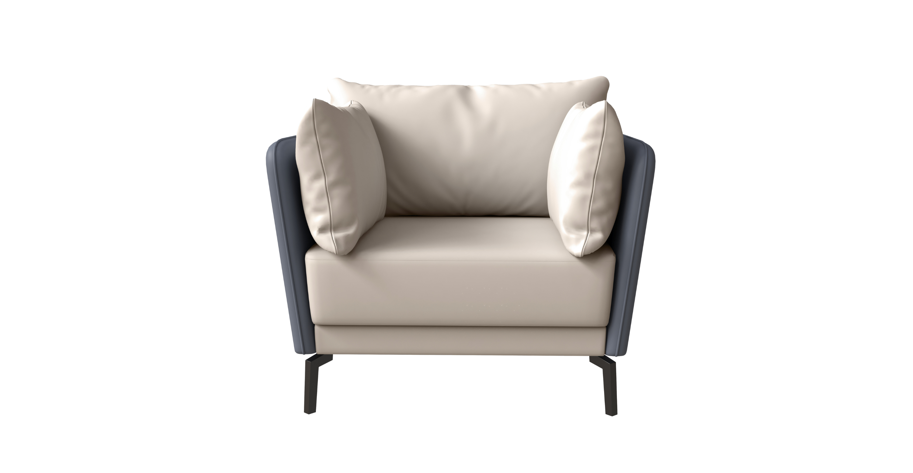 Luxify Single-Seater Leather Sofa Accent Armchair with Stainless Steel Legs and Removable Cushions