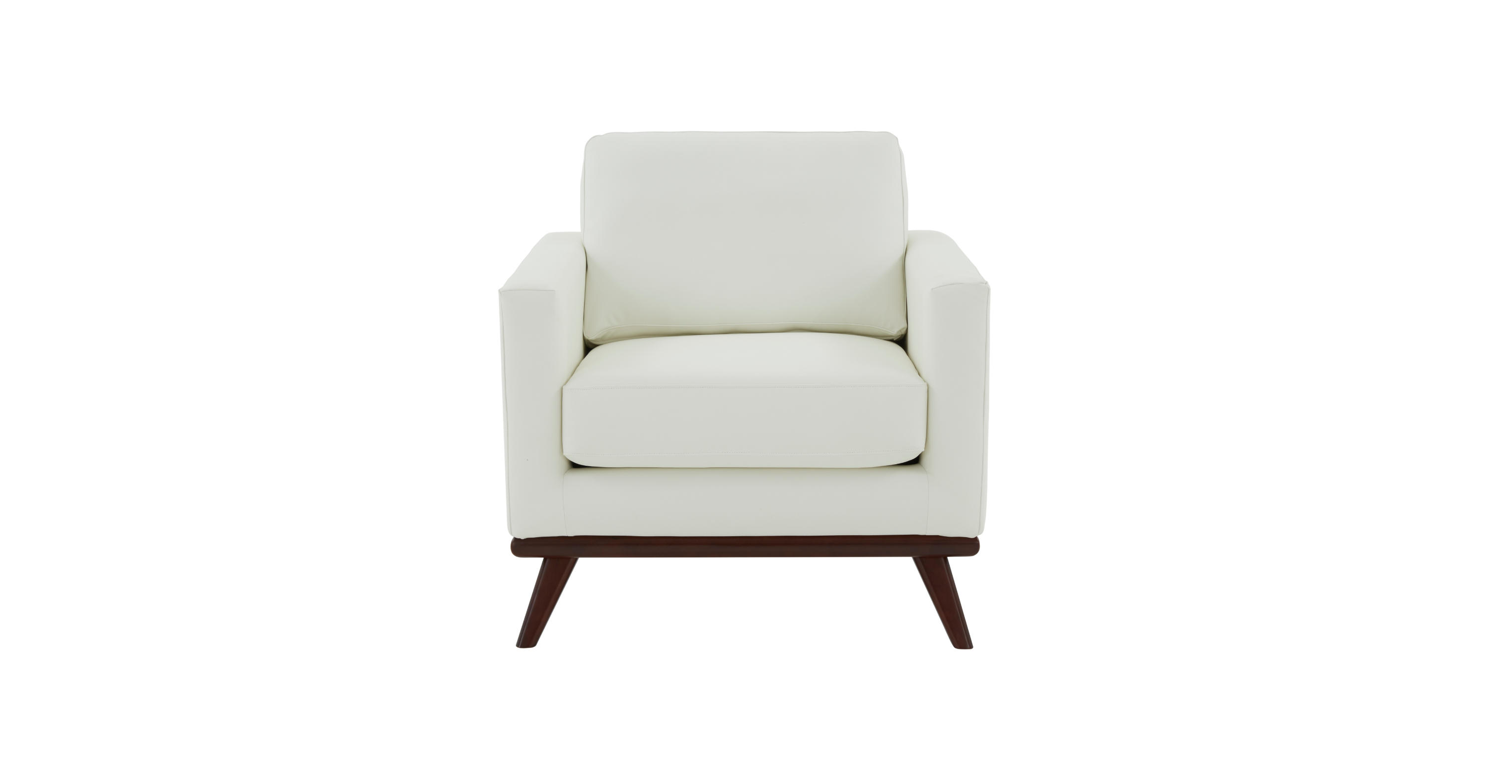 Chester Modern Leather Accent Arm Chair With Birch Wood Base