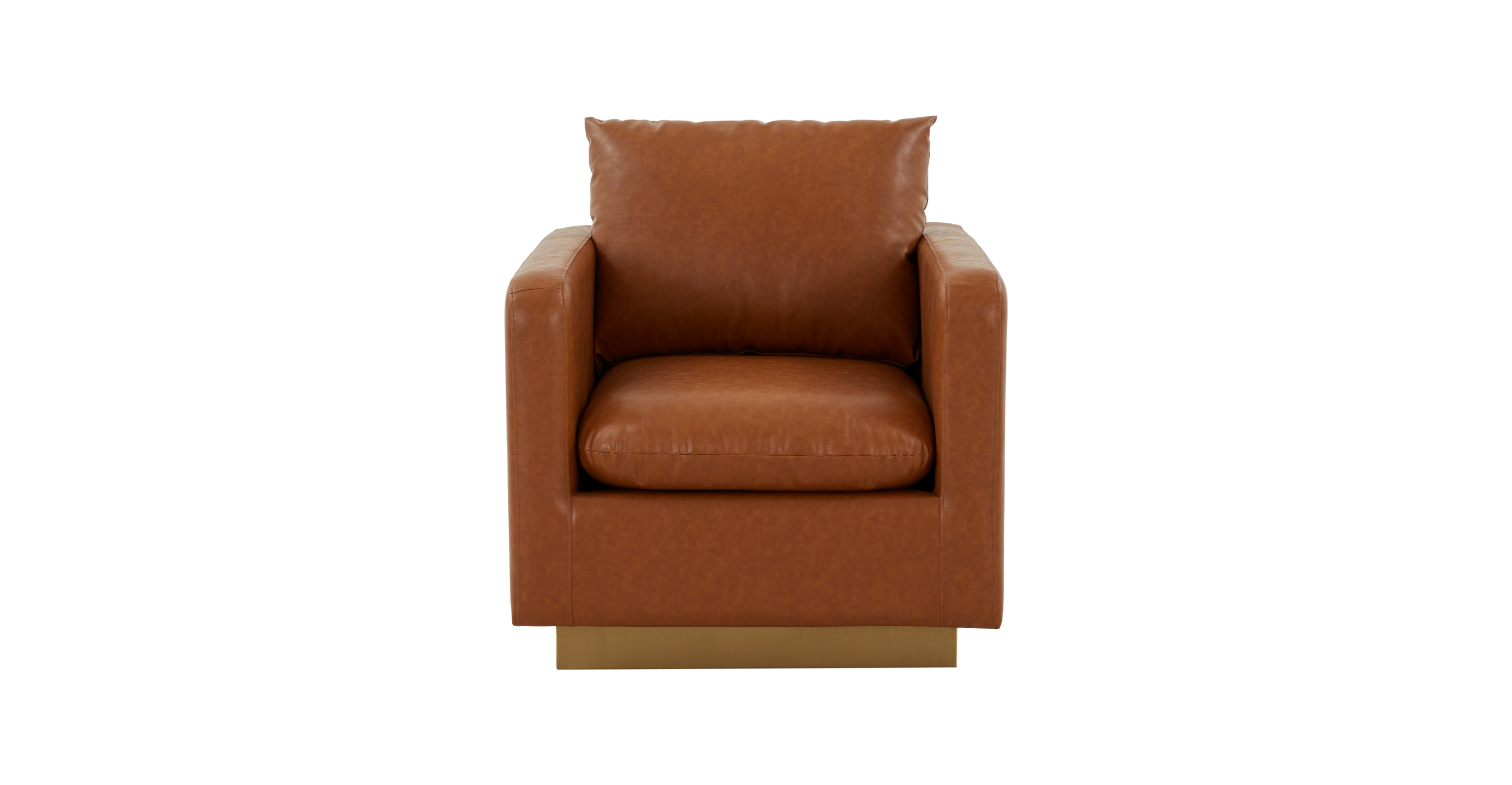 Nervo Modern Mid-Century Upholstered Velvet/Leather Accent Chair with Gold Base