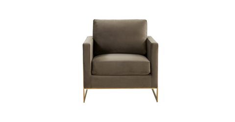 Lincoln Modern Upholstered Accent Armchair With Gold/Black Metal Frame