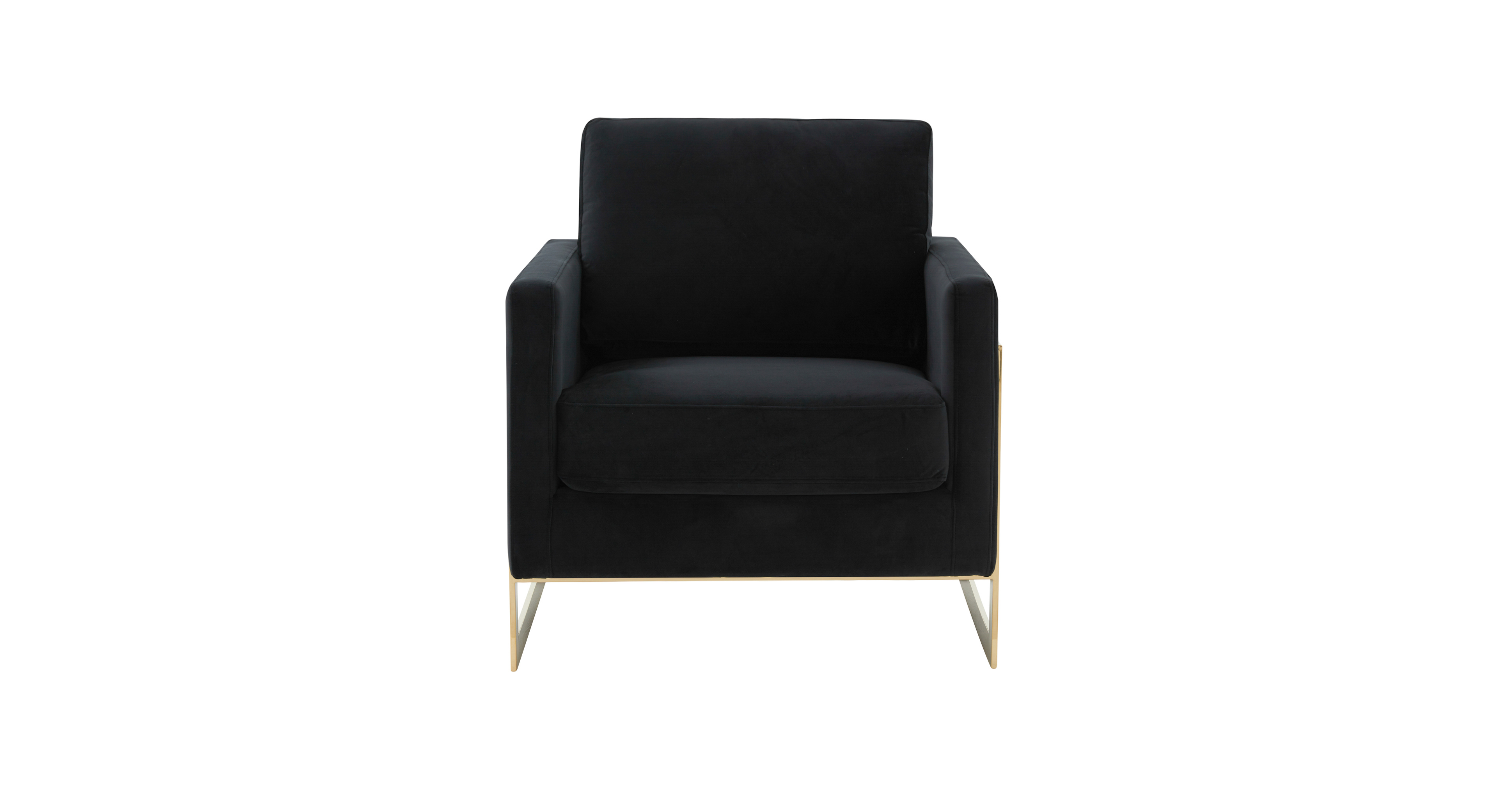 Lincoln Modern Upholstered Accent Armchair With Gold/Black Metal Frame