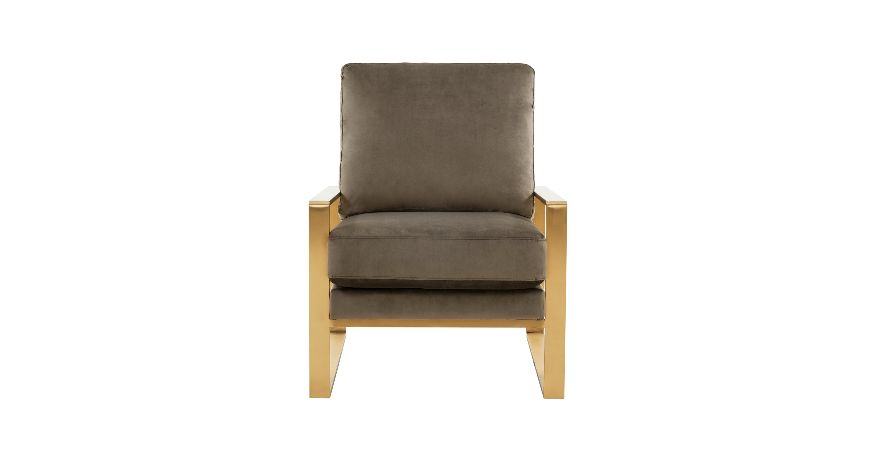 Jefferson Accent Armchair with Upholstered and Gold/Silver Metal Frame