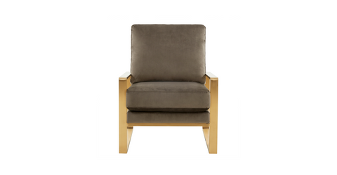 Jefferson Accent Armchair with Upholstered and Gold/Silver Metal Frame