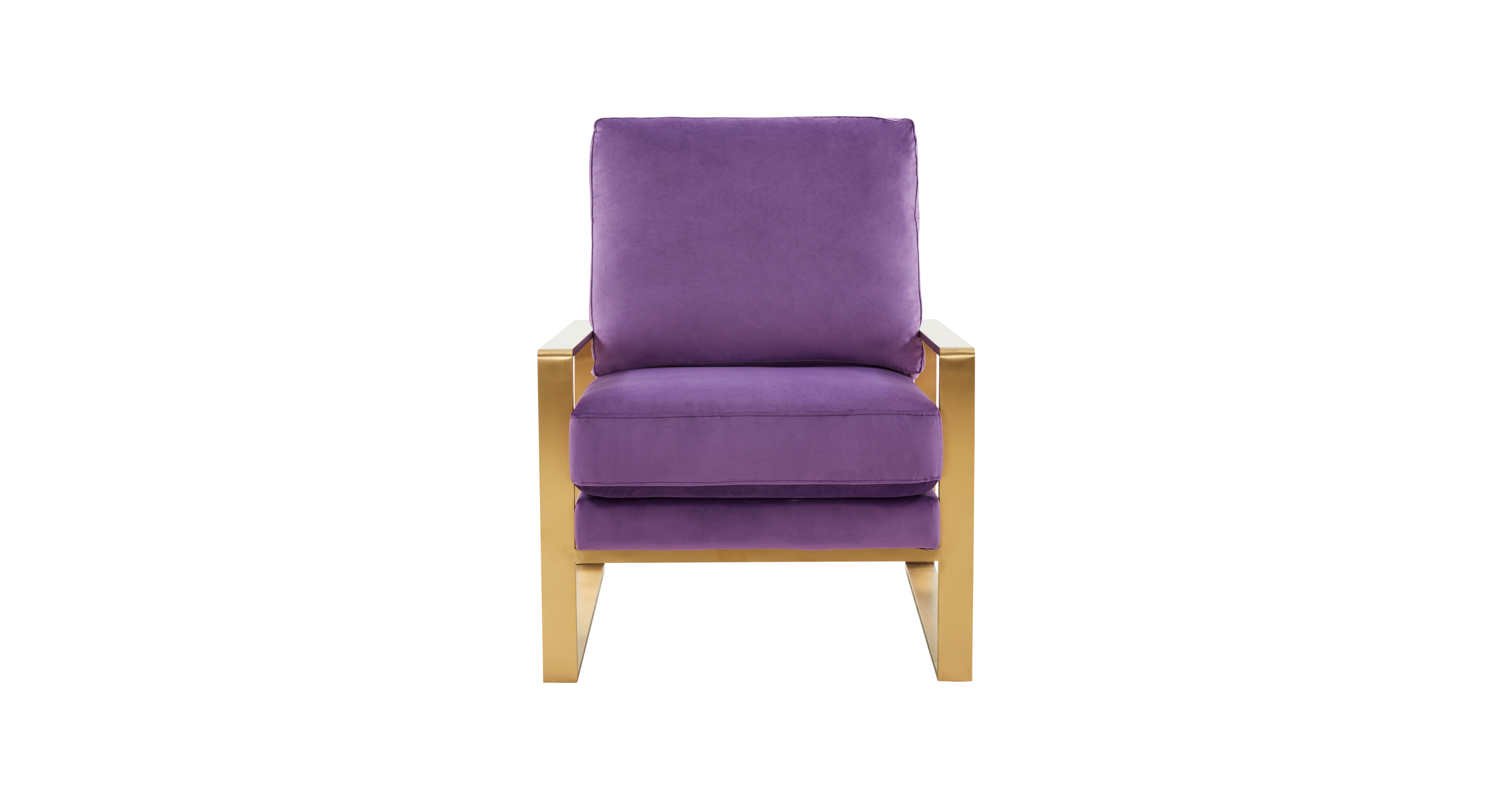 Jefferson Accent Armchair with Upholstered and Gold/Silver Metal Frame