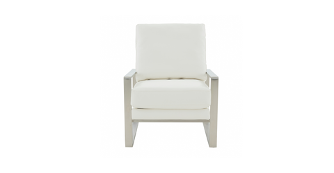 Jefferson Accent Armchair with Upholstered and Gold/Silver Metal Frame