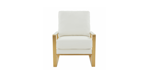 Jefferson Accent Armchair with Upholstered and Gold/Silver Metal Frame