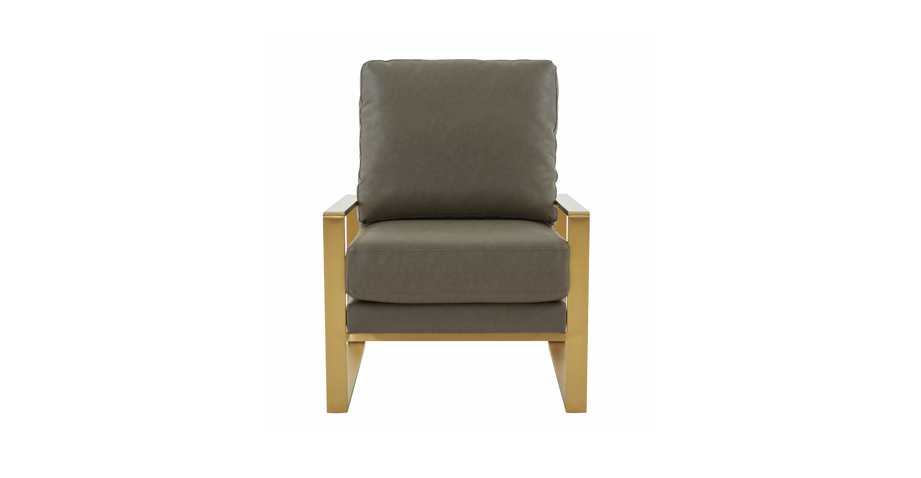 Jefferson Accent Armchair with Upholstered and Gold/Silver Metal Frame