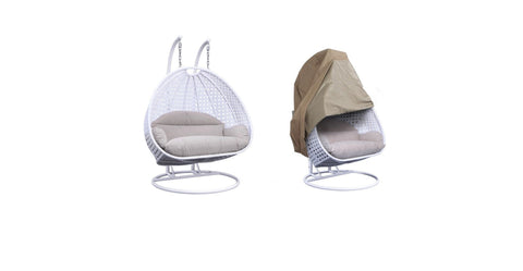 Wicker Hanging 2 person Egg Swing Chair With Outdoor Cover