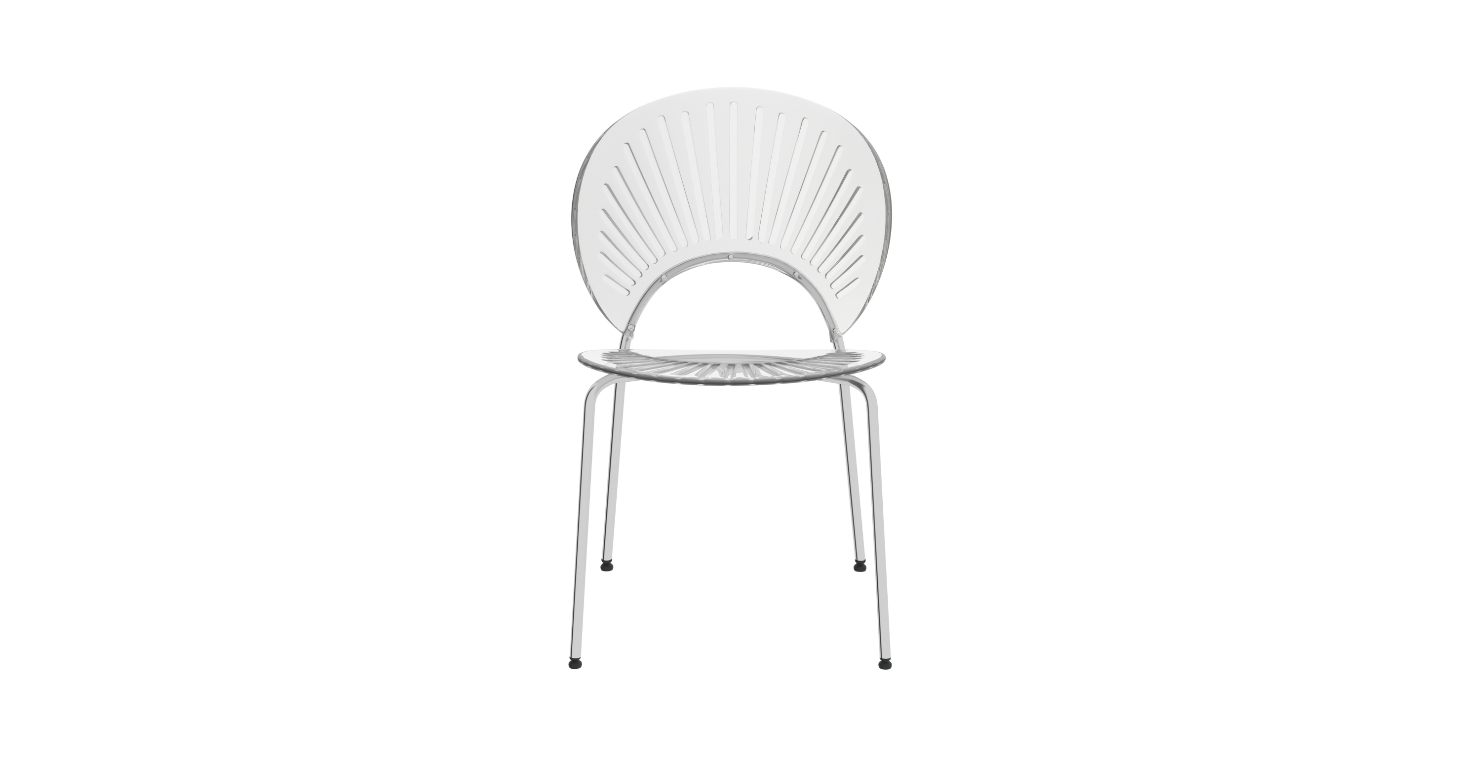 Opulent Modern Plastic Dining Chair in Chrome Metal Legs