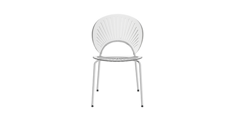 Opulent Modern Plastic Dining Chair in Chrome Metal Legs