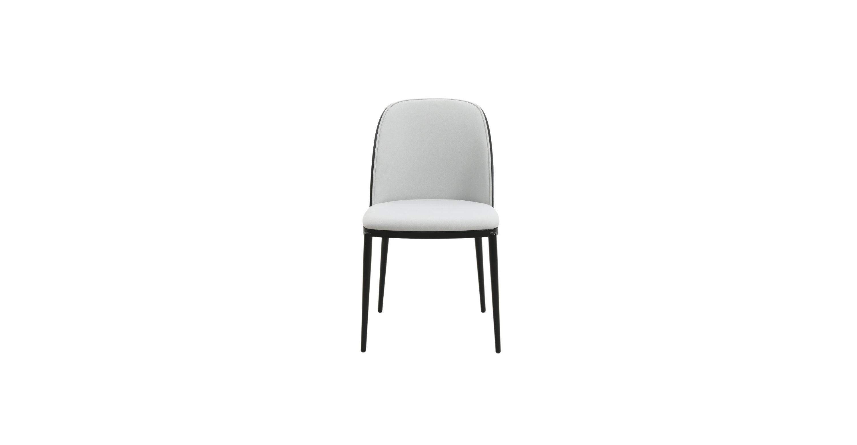 Tule Dining Side Chair with Upholstered Seat and Powder-Coated Steel Frame Set of 2