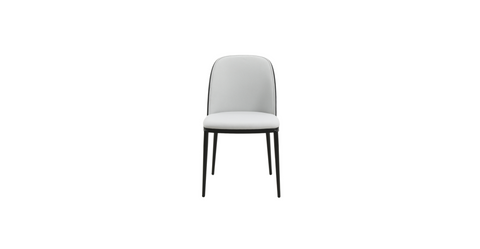 Tule Dining Side Chair with Upholstered Seat and Powder-Coated Steel Frame Set of 2