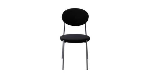 Euston Modern Upholstered Dining Chair with Round Wicker/Velvet Back Style