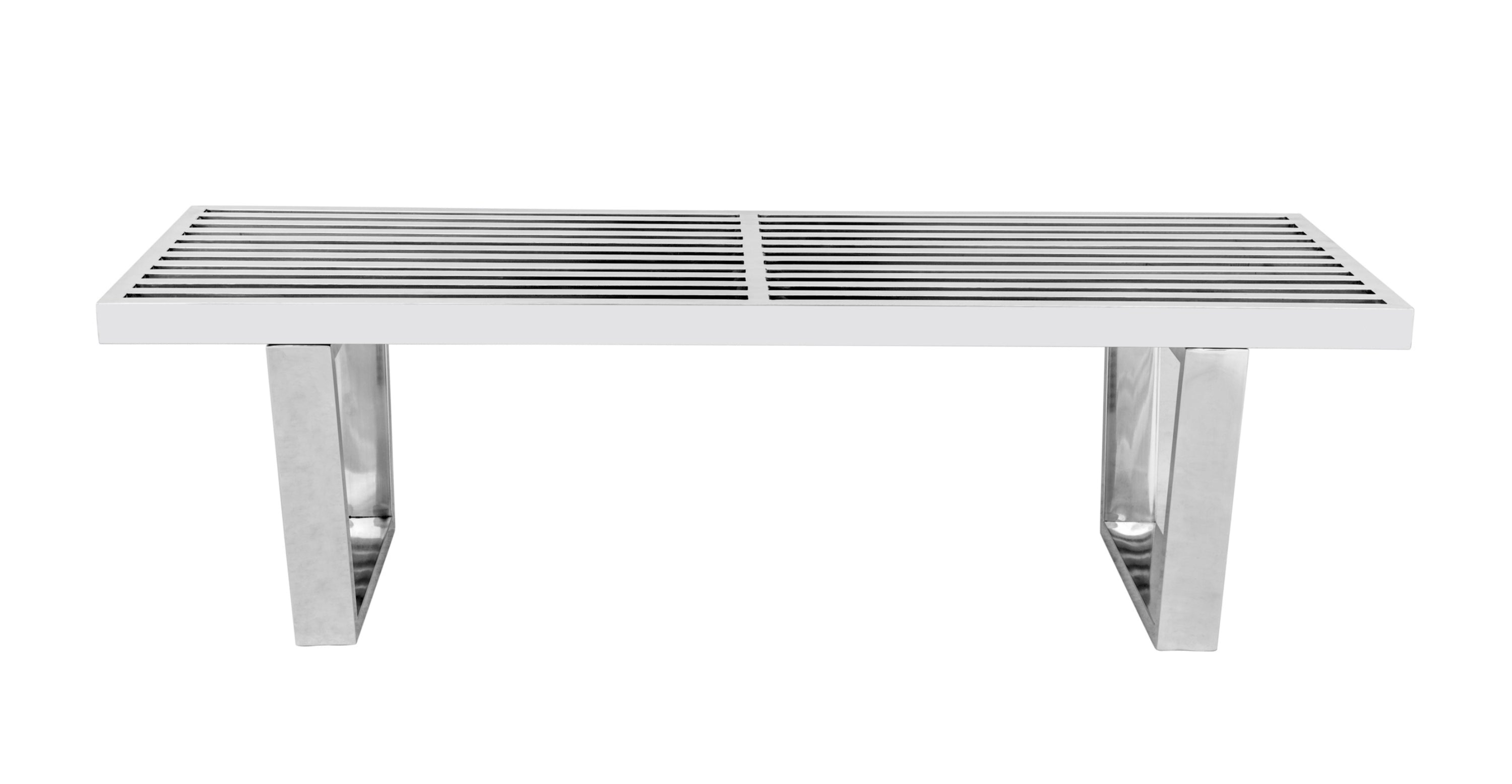 Mid-Century Stainless Steel Platform Bench