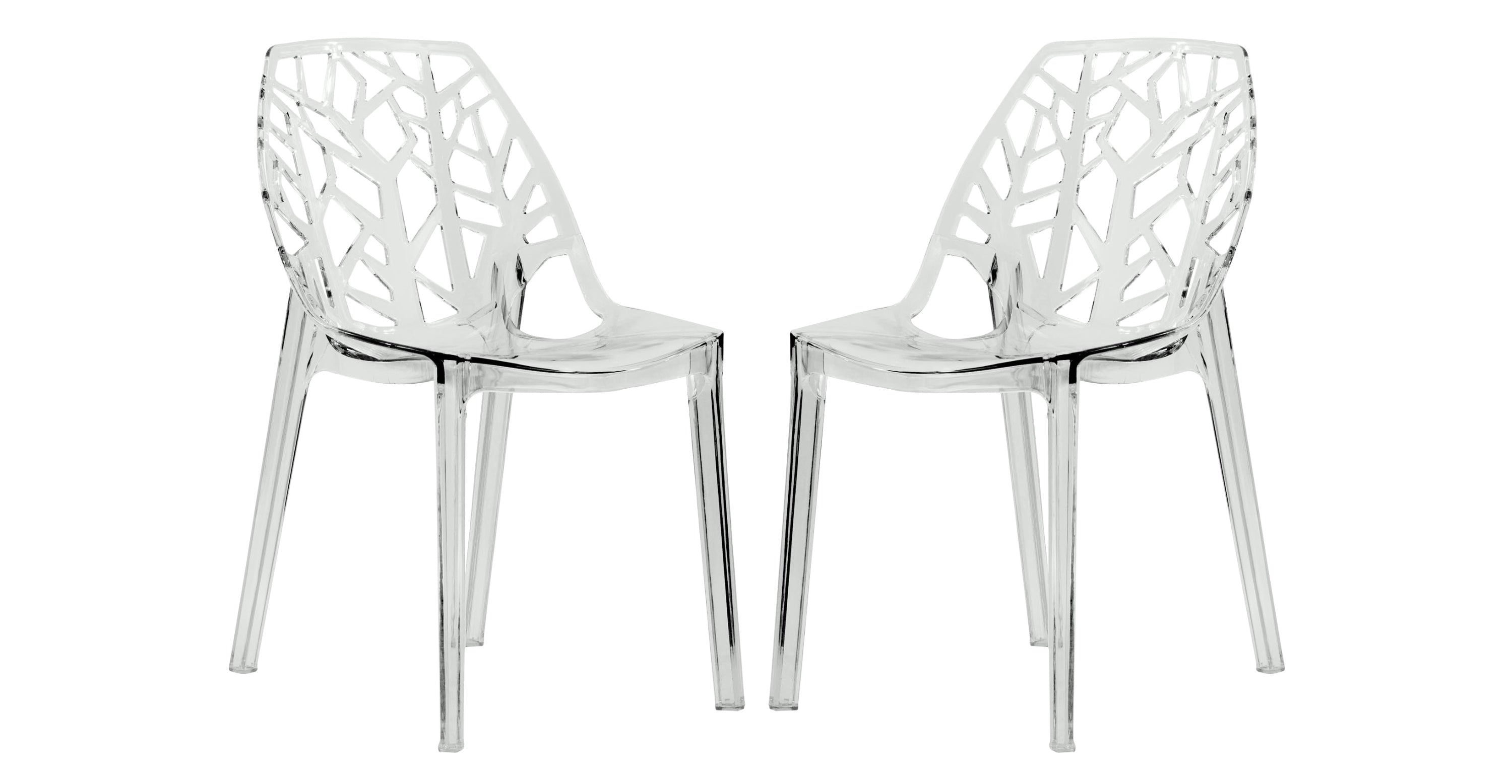 Cornelia Modern Dining Chair ABS Plastic Side Chair, Set of 2