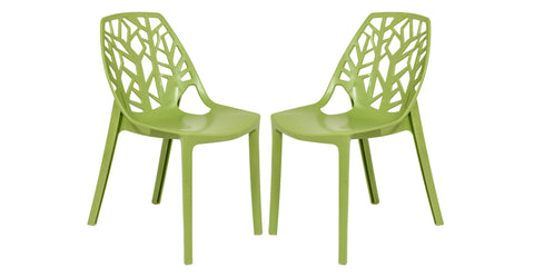 Cornelia Modern Dining Chair ABS Plastic Side Chair, Set of 2