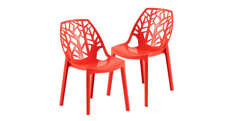 Cornelia Modern Dining Chair ABS Plastic Side Chair, Set of 2