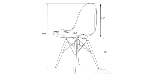 Dover and Cresco Modern Dining Chair Molded Side Chair with Base