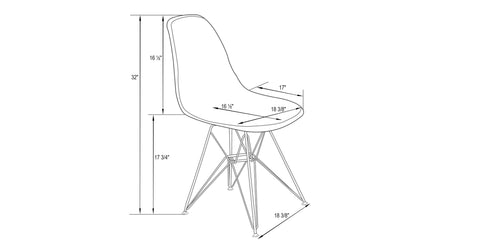 Dover and Cresco Modern Dining Chair Molded Side Chair with Base