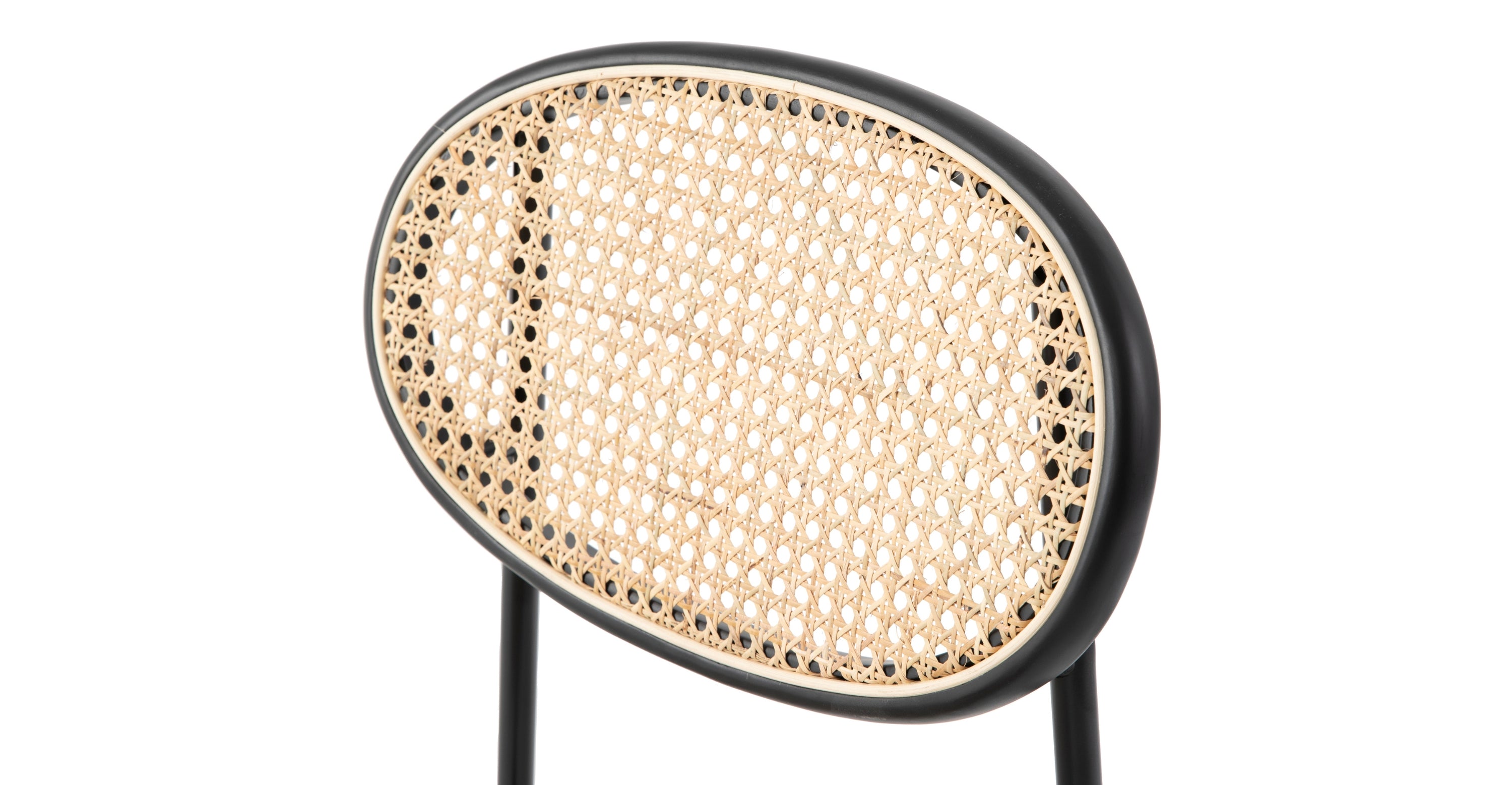 Euston Modern Upholstered Dining Chair with Round Wicker/Velvet Back Style