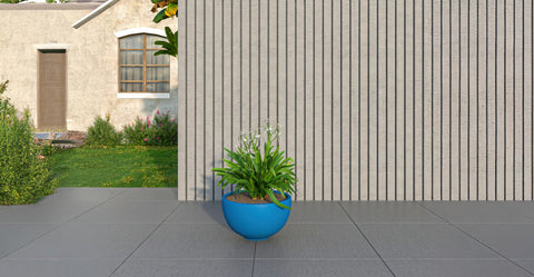 Iris Modern Round Planter Pot in Fiberstone and Clay Weather Resistant Design