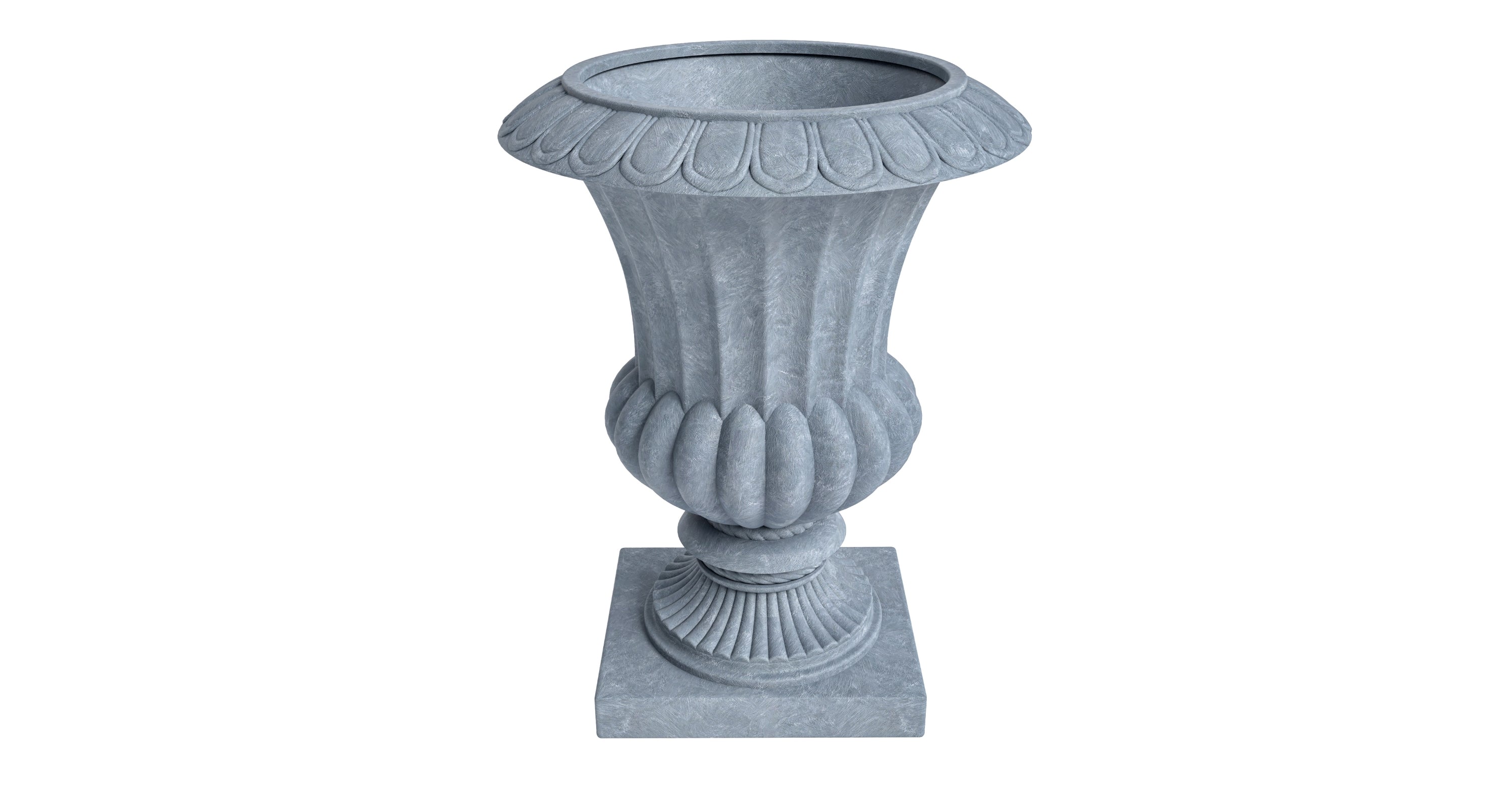 Lotus Fiberstone and Clay Urn Planter Pot Indoor Outdoor with Drainage Holes