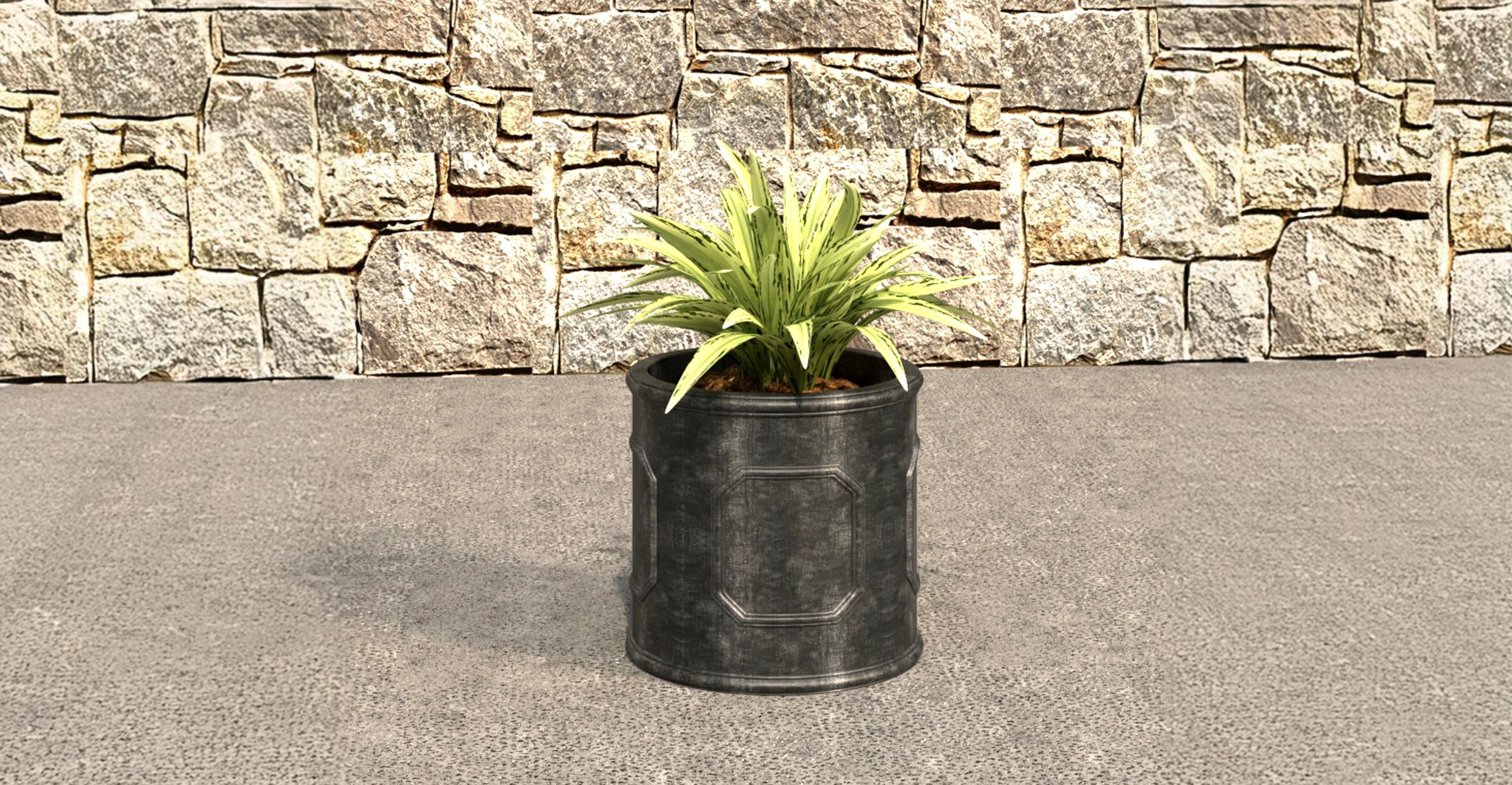 Meadow Fiberstone and MGO Clay Modern Round Planter Pot for Indoor and Outdoor