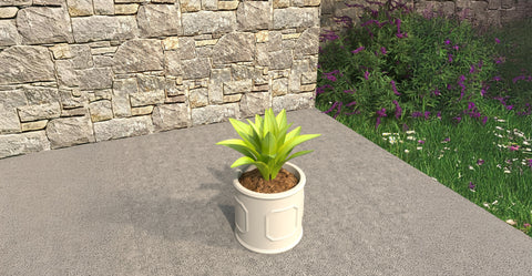 Meadow Fiberstone and MGO Clay Modern Round Planter Pot for Indoor and Outdoor