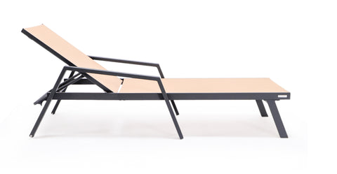 Marlin Aluminum Outdoor Chaise Lounge Chair with Sling Fabric Seat