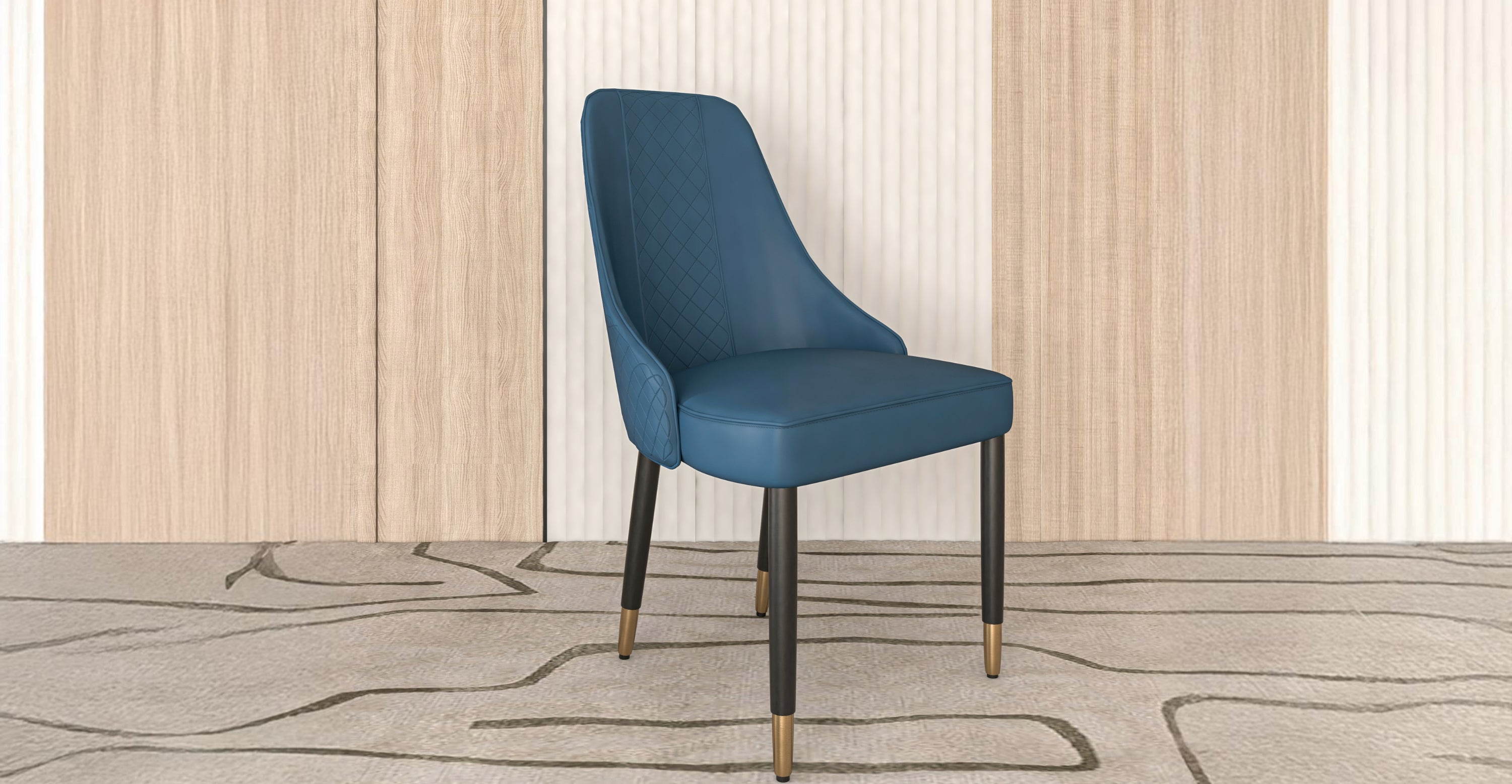 Allure Dining Chairs Fabric/Leather Seat and Back in Oak Wood