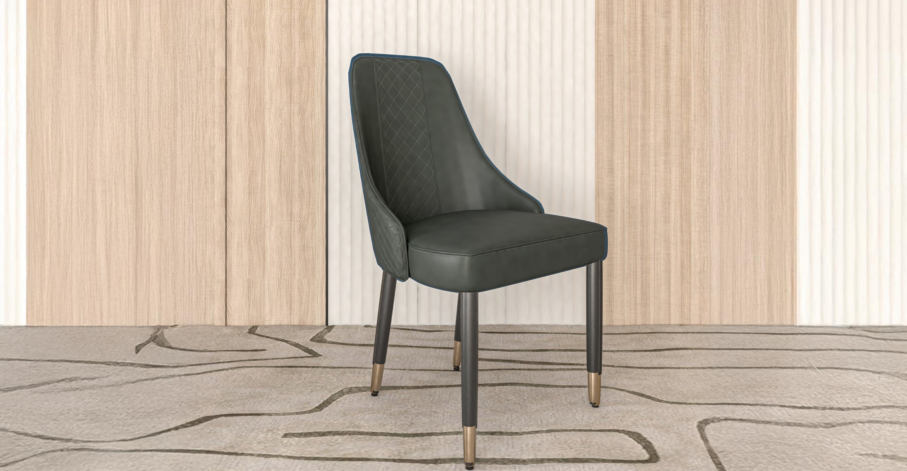 Allure Dining Chairs Fabric/Leather Seat and Back in Oak Wood