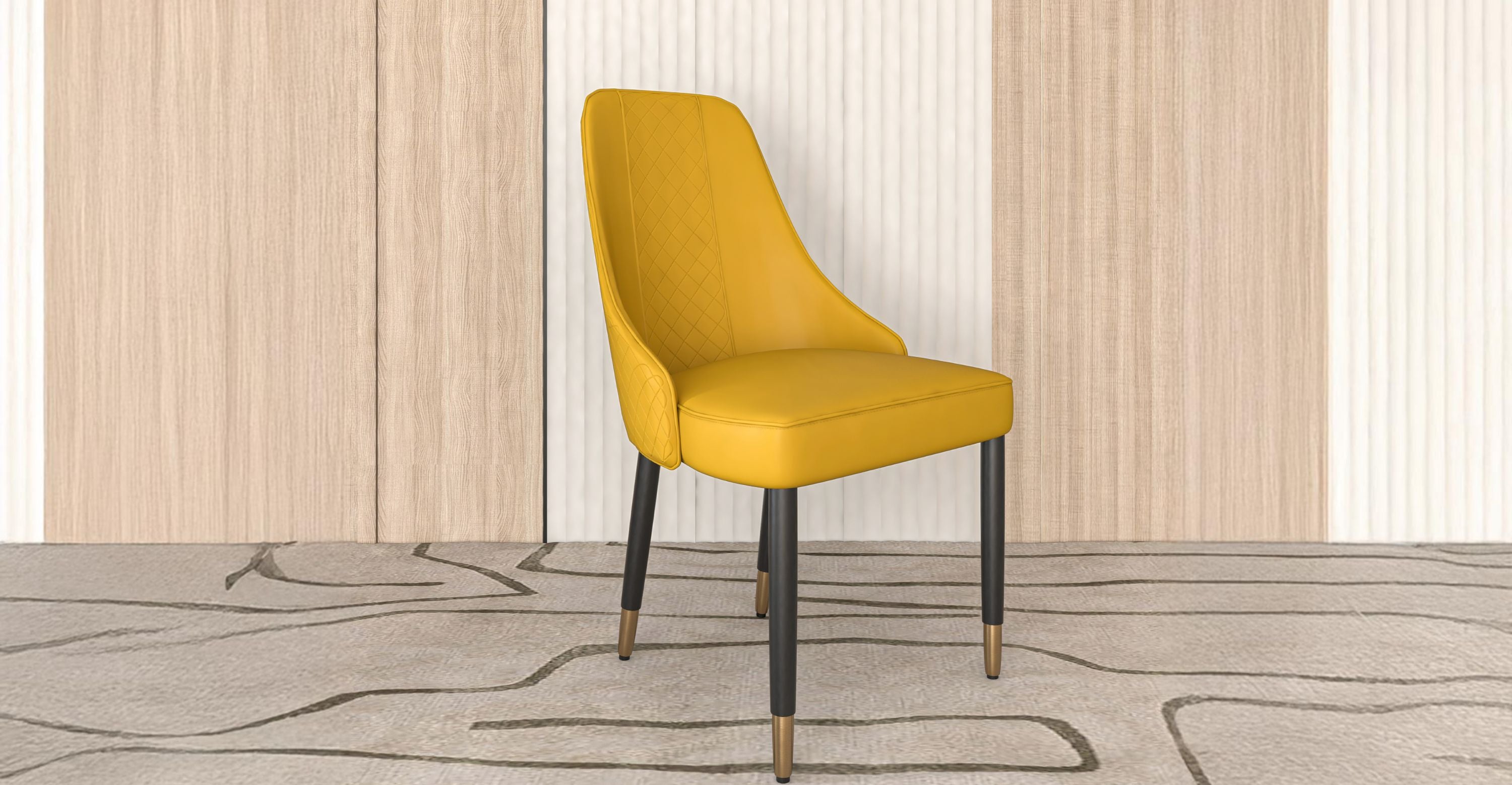 Allure Dining Chairs Fabric/Leather Seat and Back in Oak Wood