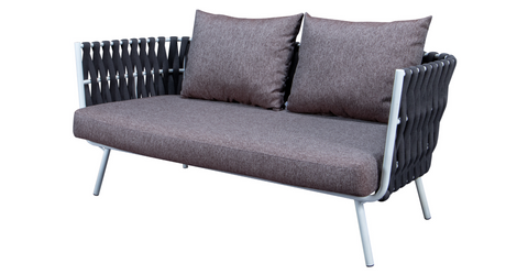 Spencer Modern Outdoor Rope Loveseat With Cushions