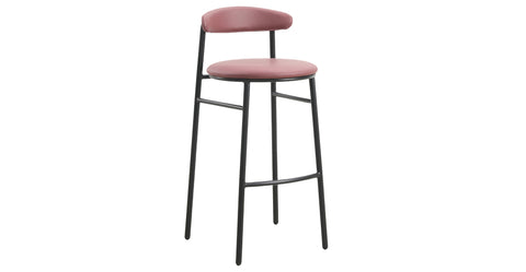 Lume Series Modern Bar Stool Upholstered in Leather for Dining Room and Kitchen