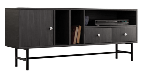 Rochester Modern Rectangular TV Stand: Enclosed Storage & Powder-Coated Iron Legs