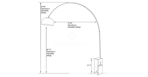 Arco Modern Floor Lamp with Marble Cube Base