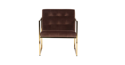 Lexington Tufted Velvet Accent Armchair With Gold Frame