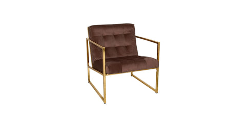 Lexington Tufted Velvet Accent Armchair With Gold Frame