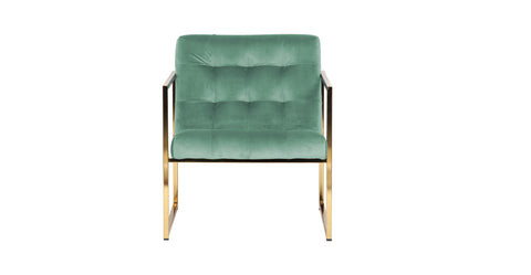 Lexington Tufted Velvet Accent Armchair With Gold Frame