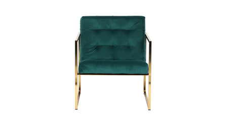 Lexington Tufted Velvet Accent Armchair With Gold Frame