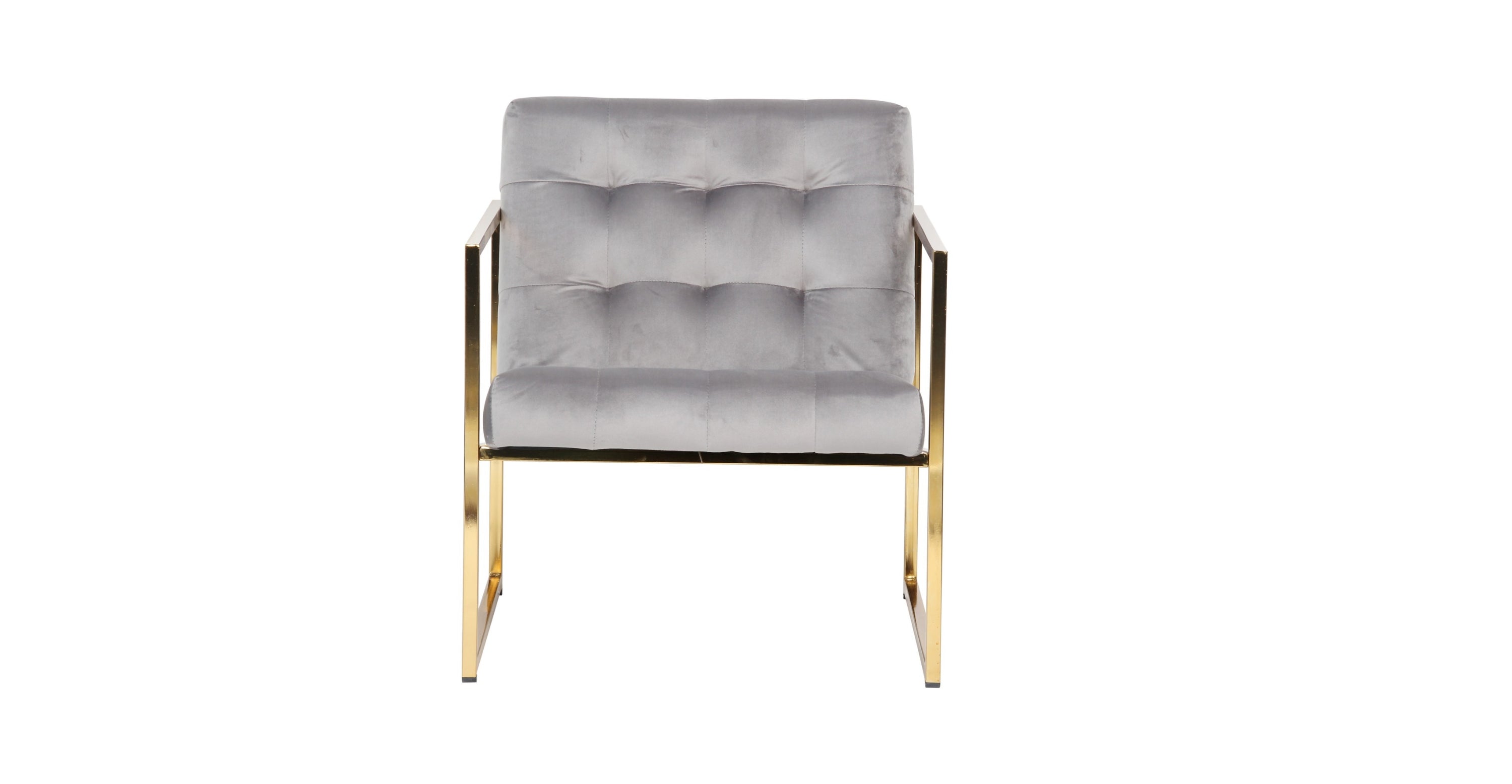 Lexington Tufted Velvet Accent Armchair With Gold Frame