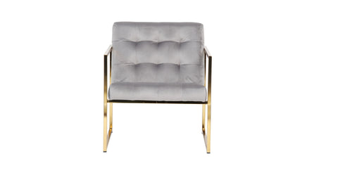 Lexington Tufted Velvet Accent Armchair With Gold Frame