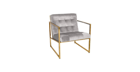 Lexington Tufted Velvet Accent Armchair With Gold Frame